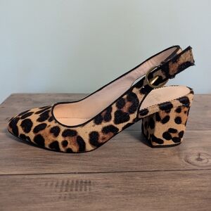 J. Crew Leopard Print Slingback Heels